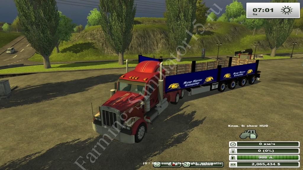 Flatbed East Side v 2.0 Kran - мод прицеп для тюков Farming Simulator 13