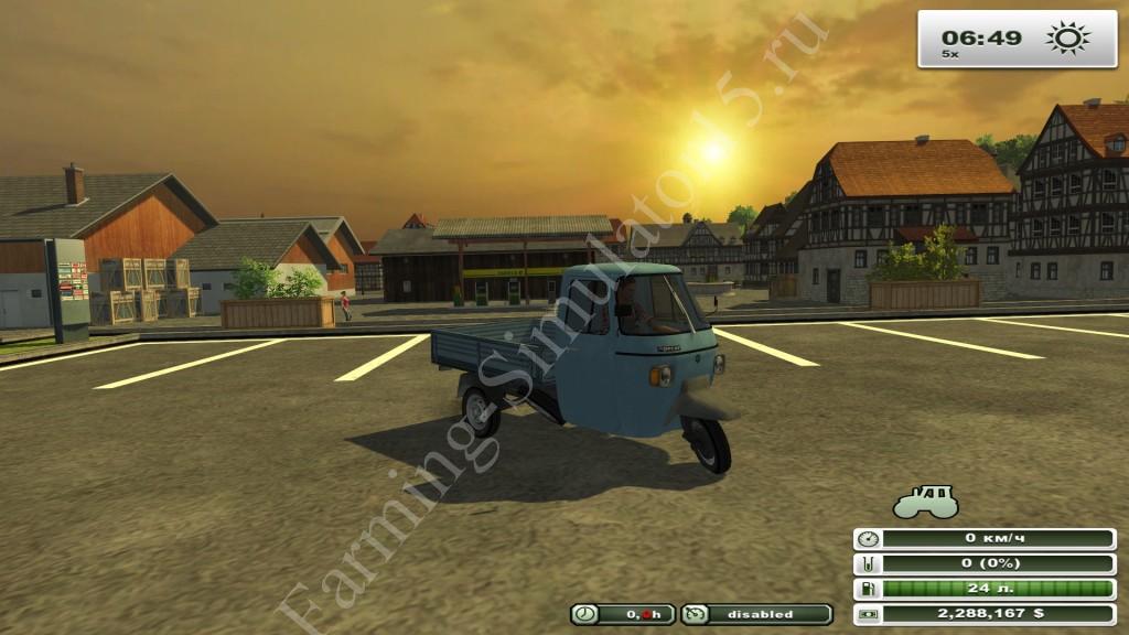 Piaggio Ape P601 v 1.0 - мод легкового авто Farming Simulator 13, Farming Simulator 2013