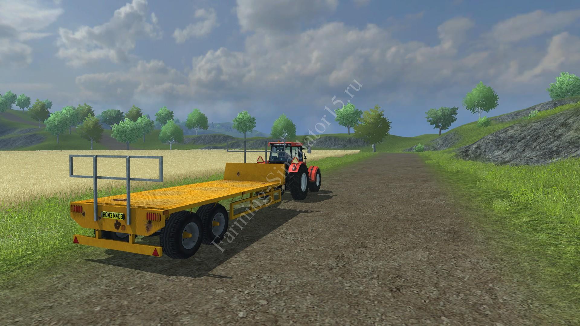 Мод прицепа для тюков Homemade Flatbed Trailer v 1.0 Farming Simulator 2013, Farming Simulator 13
