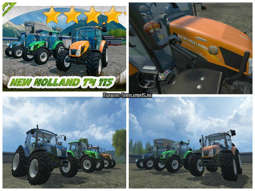 Мод ПАК тракторов New Holland T4 115 Pack v 1.1 Farming Simulator 2015