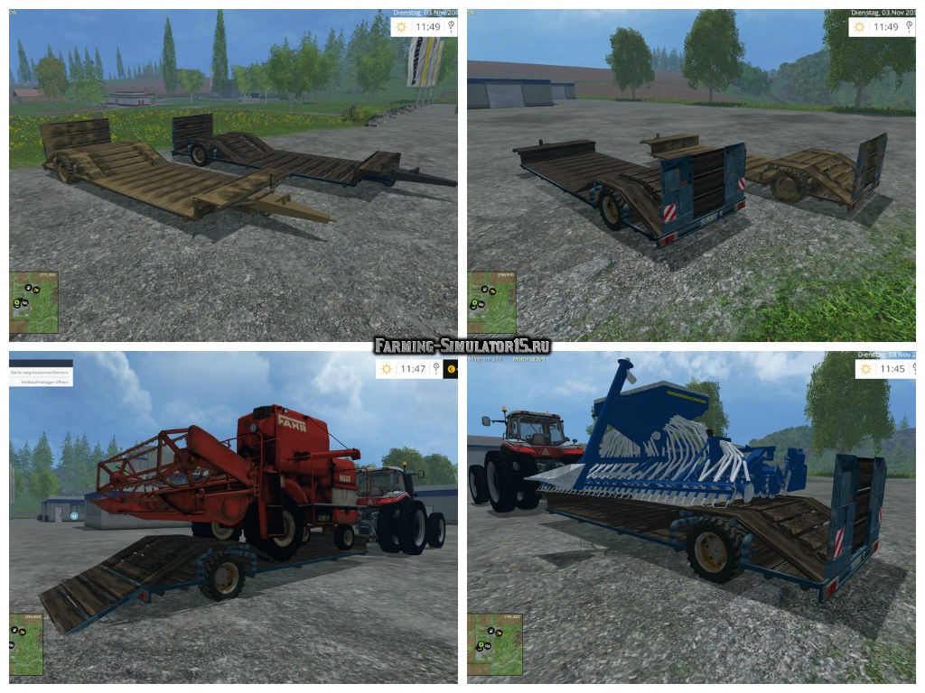 Мод трал UniFlatTrailer v 1.0 Farming Simulator 15