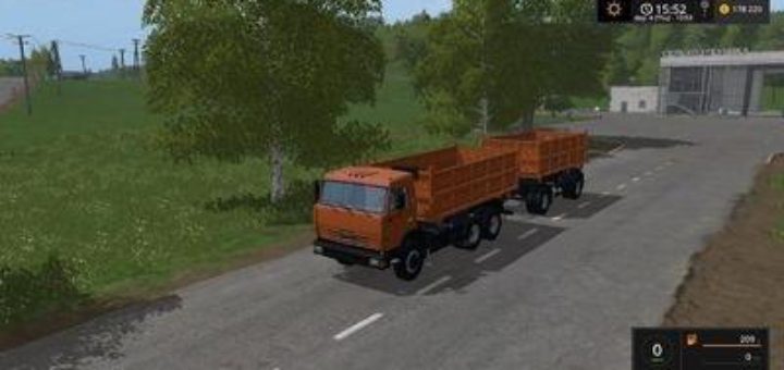 Мод FS17 KAMAZ AND TRAILER Фарминг Симулятор 2017