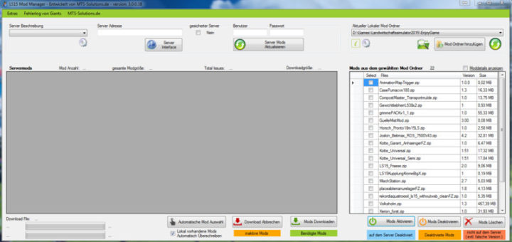 Мод менеджер модов FS17 Mod Manager V 3.0.1.5 Farming Simulator 2017
