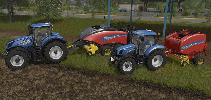 Мод тюкопрессы FS17 NEW HOLLAND BALER PACK V1.0 Farming Simulator 17