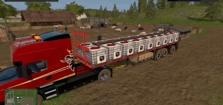Мод прицеп Flatbed Water Trailer v 1.0 Farming Simulator 2017