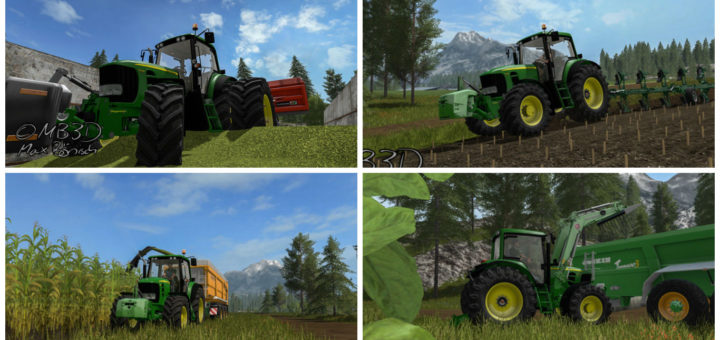 Мод трактора John Deere 7430/7530 Premium by MB3D v 1.1 Farming Simulator 17