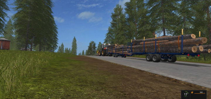 Мод прицеп Log Trailer Customizable V 1.3 Farming Simulator 17