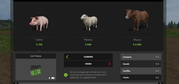 Мод скрипт Lower Animal Prices for v 1.0 Farming Simulator 2017