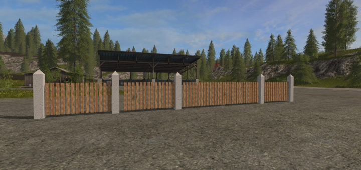 Мод забор Placeable Fence Set Farming Simulator 17
