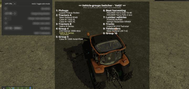 Мод cкрипт Vehicle Groups Switcher Version 1.0.1.17 Farming Simulator 17