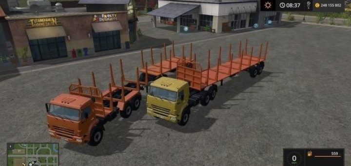 Мод Камаз 43118 / 44108 + ПСВ-10-21 / 14 Wood Auto v 1.0.0.0 Фермер Симулятор 2017