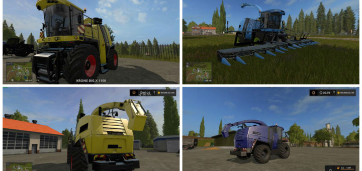 Мод комбайн Krone Big X 1100 v 2.0 Farming Simulator 2017