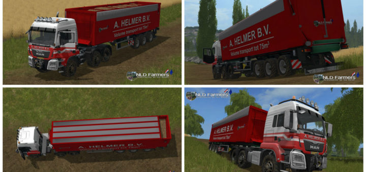 Мод грузовик MAN A Helmer B.V. 75m3 v 2.0 Farming Simulator 17