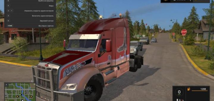 Мод тягач Peterbilt 579 Farming Simulator 17