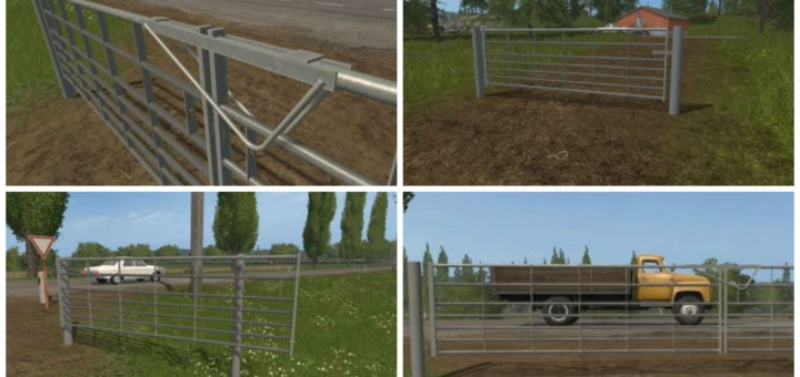 Мод Animated Seven bar galvanized gates v 1.0 Farming Simulator 2017