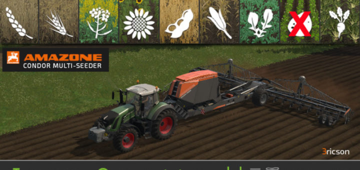 Мод сеялка Amazone Condor Multi Seeder v 1.2 Farming Simulator 2017