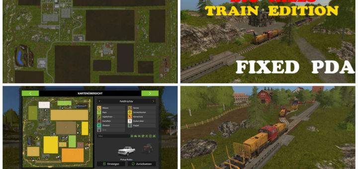 Мод карта Big Hills Map Train Edition v 1.0 Farming Simulator 2017