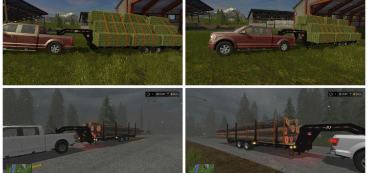 Мод прицеп PJ Trailer 25ft Plus Log Trailer v 1.0 Farming Simulator 17