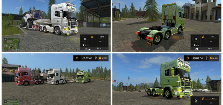 Мод тягач Scania V8 Old School v 1.0 Farming Simulator 17