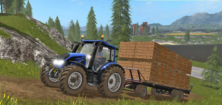 Мод прицеп UAL Fliegl DPW 180 / boards Palette v 1.0 Farming Simulator 2017