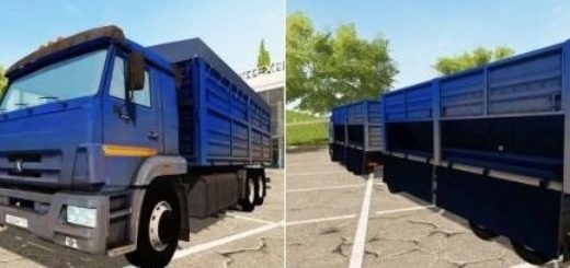 Мод грузовик Камаз Kamaz 65221 and Trailer v1.0 Фарминг Симулятор 2017
