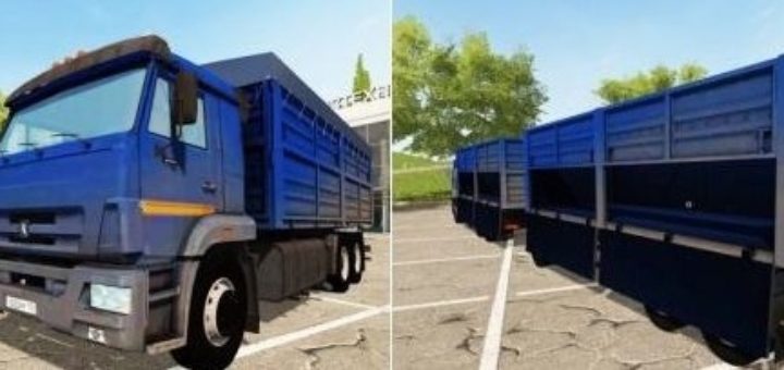 Мод грузовик Камаз Kamaz 65221 and Trailer v1.0 Фарминг Симулятор 2017