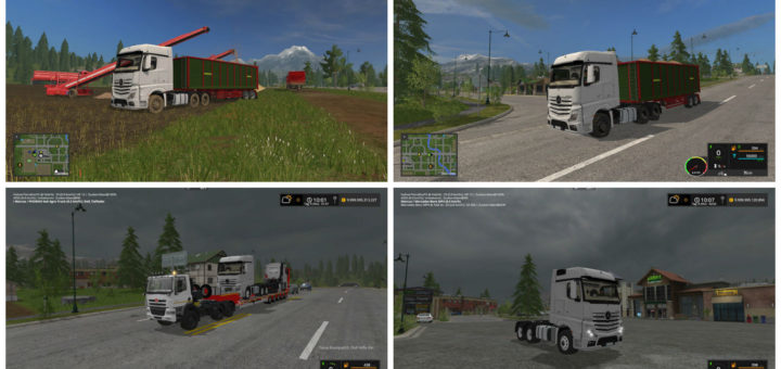Мод тягач Mercedes Benz Actros MP4 v 1.1.1 Farming Simulator 2017