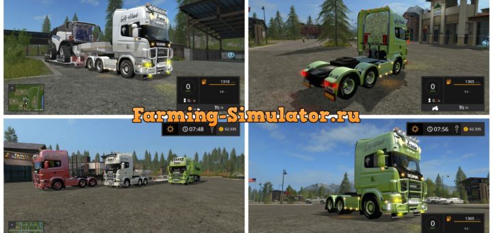 Мод тягач Scania V8 Old School v 1.1 Farming Simulator 2017
