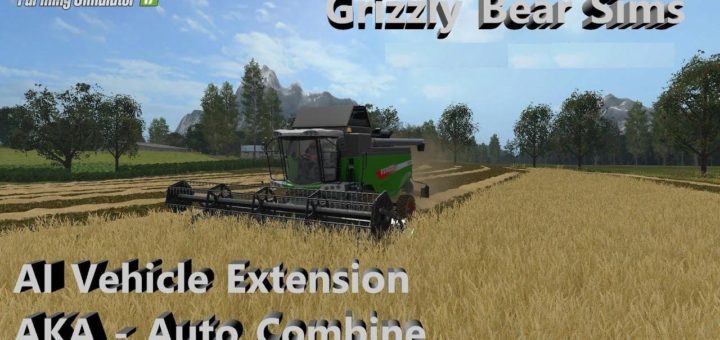 Мод скрипт Автокомбайн и Автотрактор AI Vehicle Extension v0.4.0.9 beta Farming Simulator 17