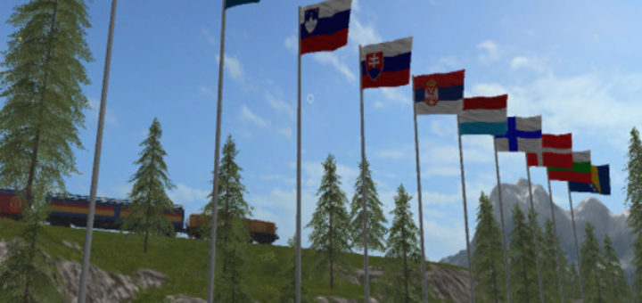Мод ПАК флагов Flagpack v 2.2 Farming Simulator 17
