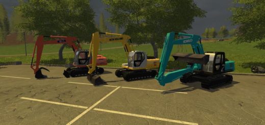 Мод экскаваторы KOBELCO EXCAVATOR PACK V1.0 Farming Simulator 2017