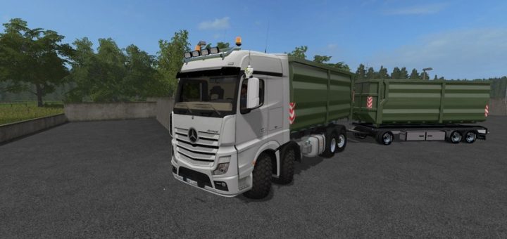 Мод грузовик Mercedes Benz Actros MP4 8x8 IT Runner v 2.0 Farming Simulator 17