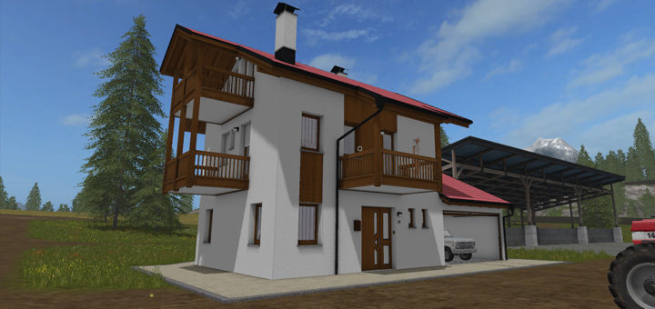 Мод Residential house with garages v 1.0 Farming Simulator 2017