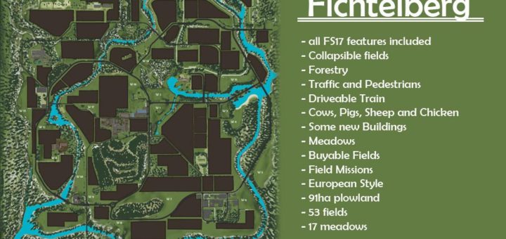 Мод карта Fichtelberg Reworking Farming Simulator 17