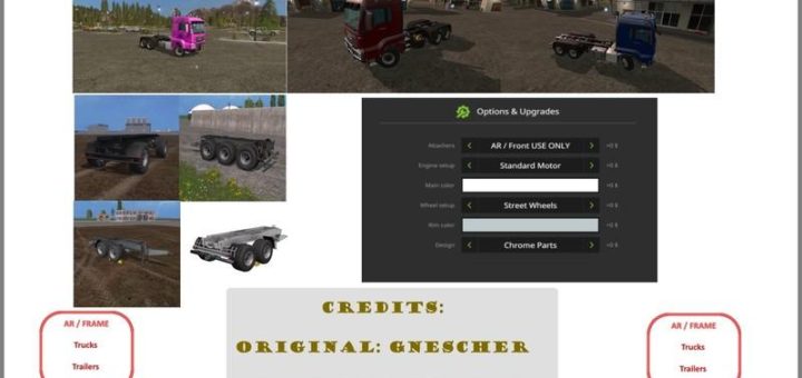 Мод грузовик AR/FRAME Truck & Trailer Pack v 1.1 Farming Simulator 2017