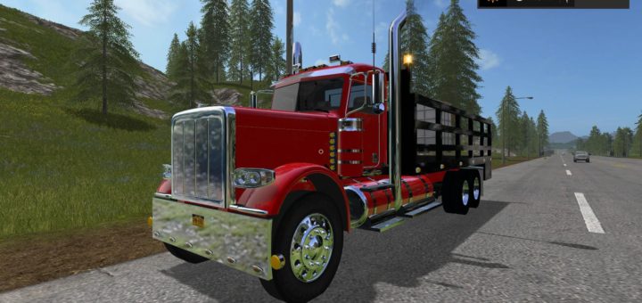 Мод грузовик Peterbilt 388 Stake Bed v 1.0.0.0 Farming Simulator 2017