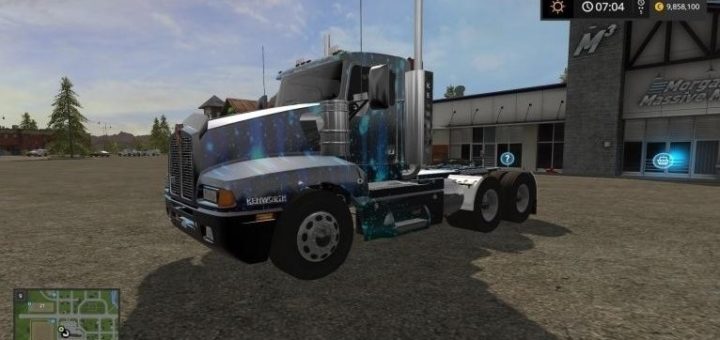 Мод тягач Kenworth T600 Neon Farming Simulator 2017