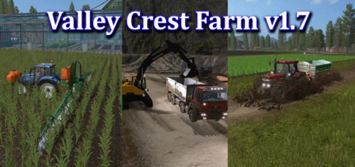 Мод карта VALLEY CREST FARM V1.7 Farming Simulator 2017