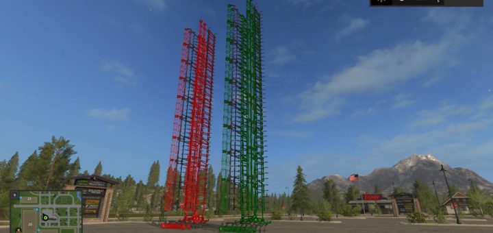 Мод ПАК плугов 50 METER PLOW RE-SKINNED GREEN V1.1 Farming Simulator 17
