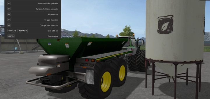 Мод прицеп JOHN DEERE DN345 SPREADER V1.9 Farming Simulator 2017