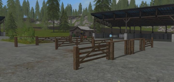 Мод ПАК ворот WOODEN GATES V1.0 Farming Simulator 2017