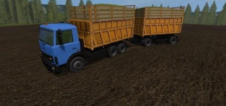 Мод грузовик МАЗ MAZ 5516 WITH TRAILER V1.1 Фарминг Симулятор 2017