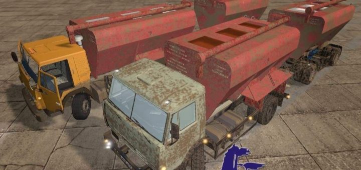 Мод грузовик КамАЗ-43253/5320 и СЗАП-8357 v1.0 Фарминг Симулятор 2017