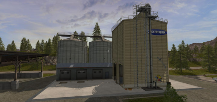 Мод производство сахара PLACEABLE SUGAR FACTORY V1.0 FS17