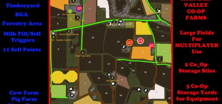 Мод карта KCENDER VALLEY COOP FARMS V1.0.0.0 FS17