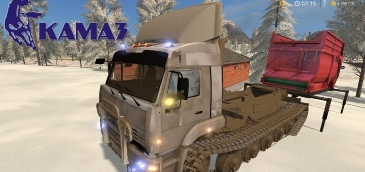 Мод грузовик КамАЗ 5460 на Гусеницах v1.3 Фарминг Симулятор 2017