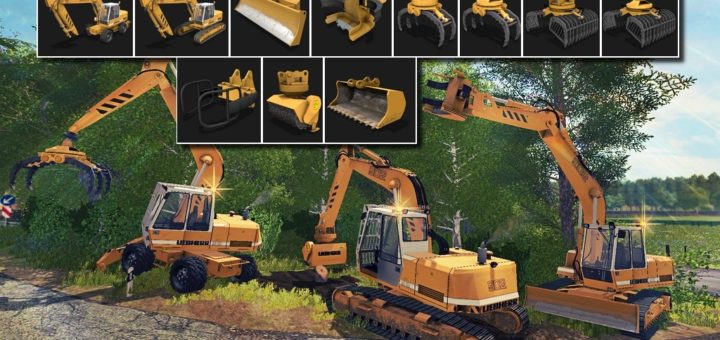 Мод экскаватор EXCAVATOR LIEBHERR 902 PACK V1.0 Farming Simulator 2017