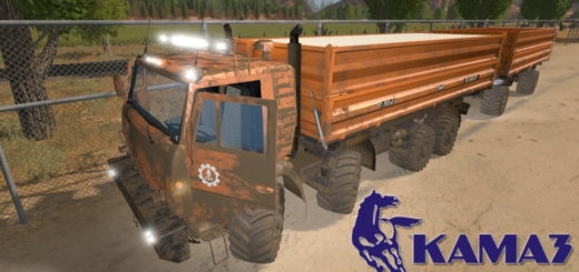 Мод грузовик КамАЗ-6350 8х8 v1.1 Фарминг Симулятор 2017