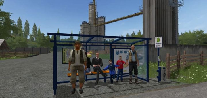 Мод Bus Stops V1.0 Farming Simulator 17