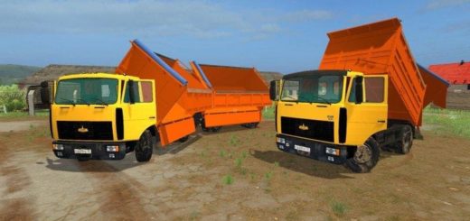 Мод грузовик МАЗ MAZ 5551+TRAILER MAZ 8561 V1.0 Фарминг Симулятор 2017